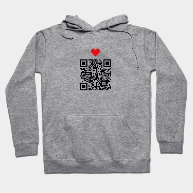 Scan the QR code and feel the love Hoodie by Ferhat Sözeri Art